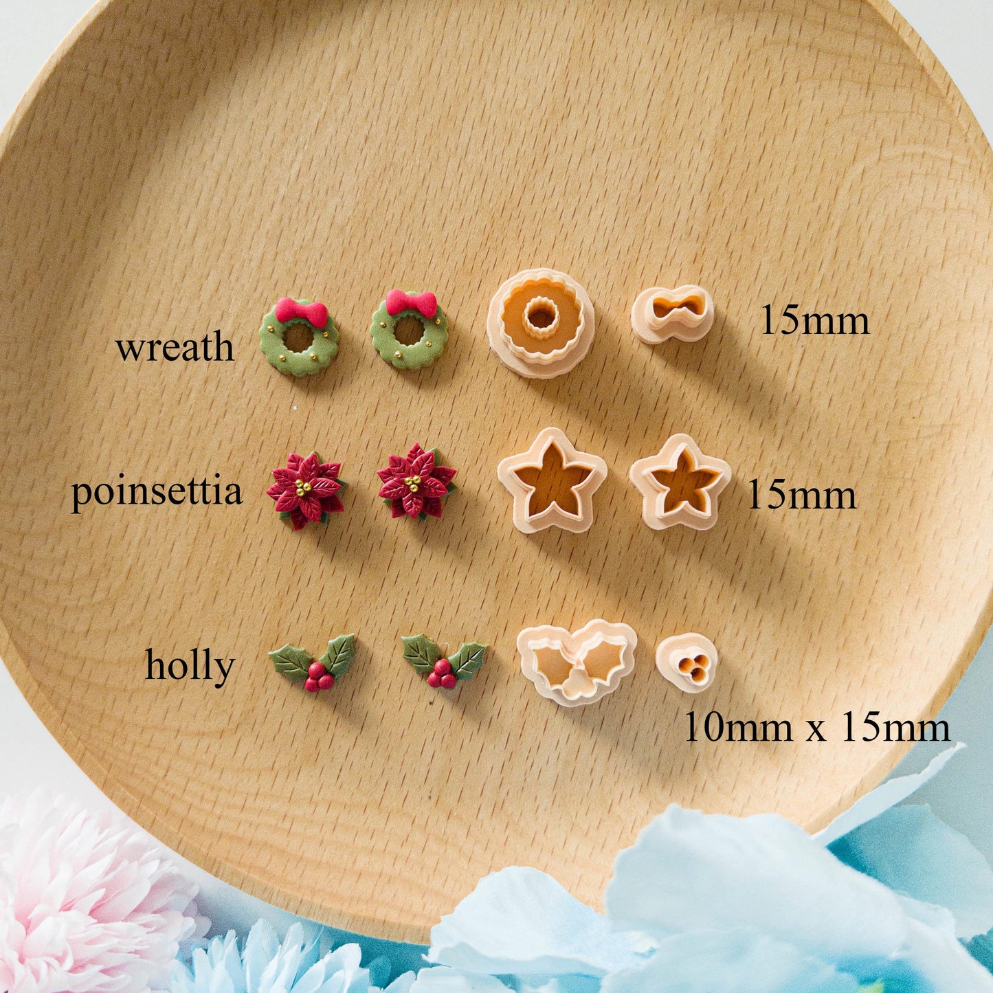Christmas Mini Polymer Clay & Fondant Cutter Set – 15-Piece Holiday Bundle