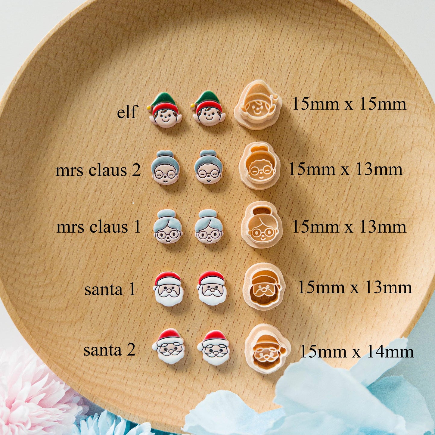 Christmas Mini Polymer Clay & Fondant Cutter Set – 15-Piece Holiday Bundle