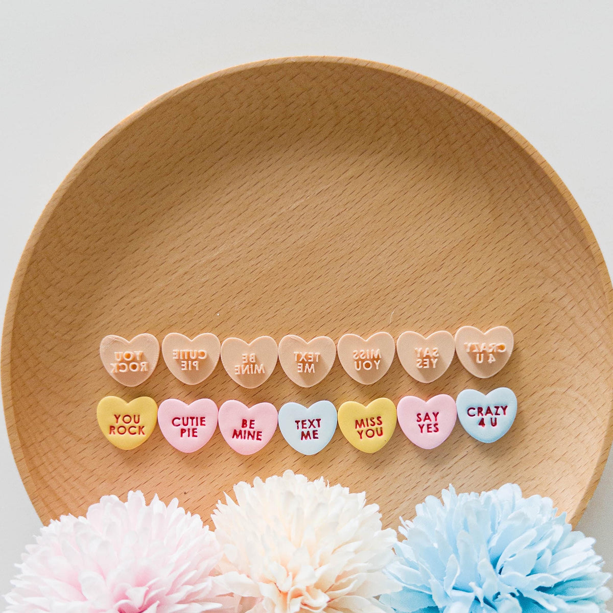 Heart Word Stamp Bundle | 28 Love Phrases 20mm | Polymer Clay Stamp Cutter
