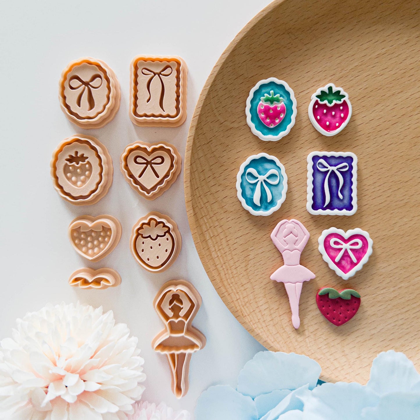 Ballet Girl Polymer Clay Cutter Set | Bow Strawberry Earring Making | Fondant Tool