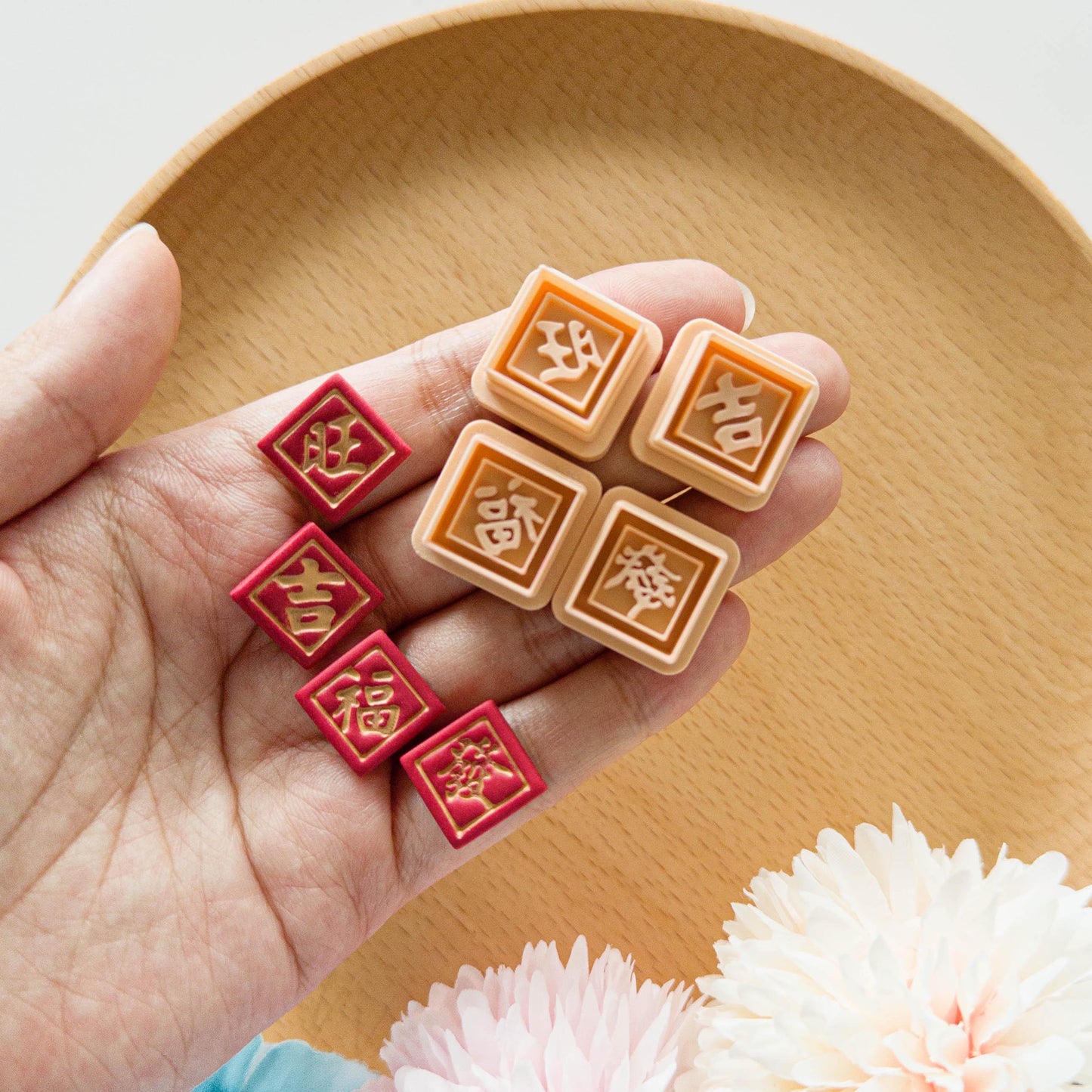 Lunar New Year Polymer Clay & Fondant Cutter Set – Chinese Fortune Embossing Stamps
