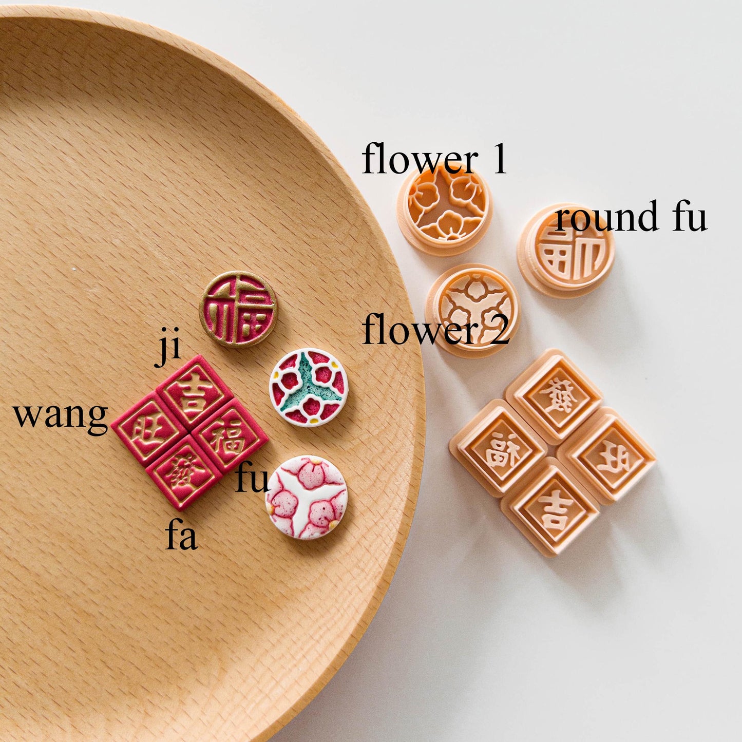 Lunar New Year Polymer Clay & Fondant Cutter Set – Chinese Fortune Embossing Stamps