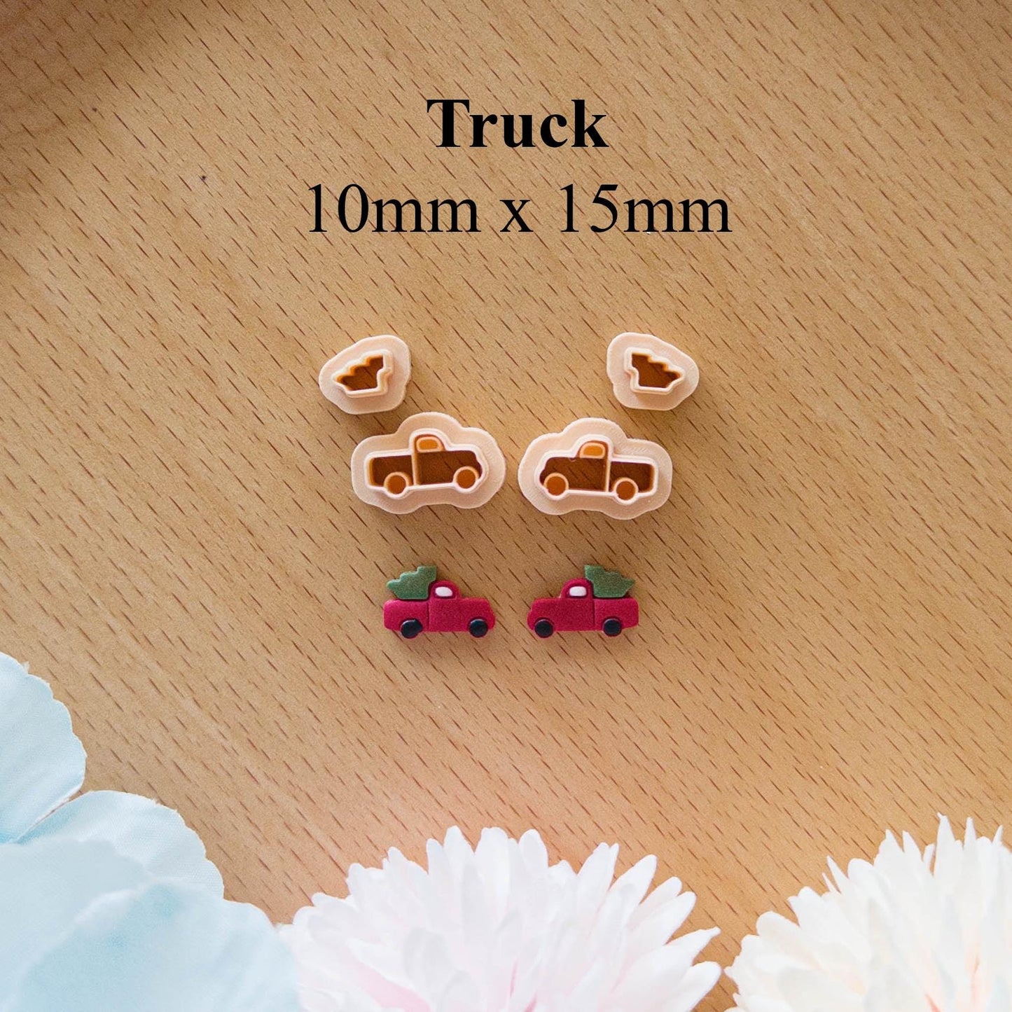 Christmas Mini Polymer Clay Cutter Set – Truck, Tree, Bow, Pudding, Door & Gingerbread