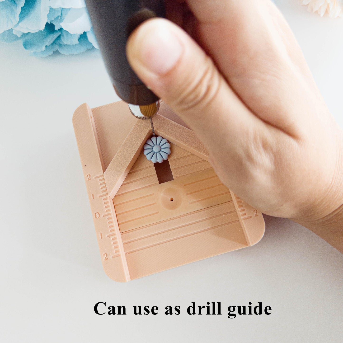 Earring Post Centering Jig for Polymer Clay | Stud Drill Guide | Post Placement Alignment Tool