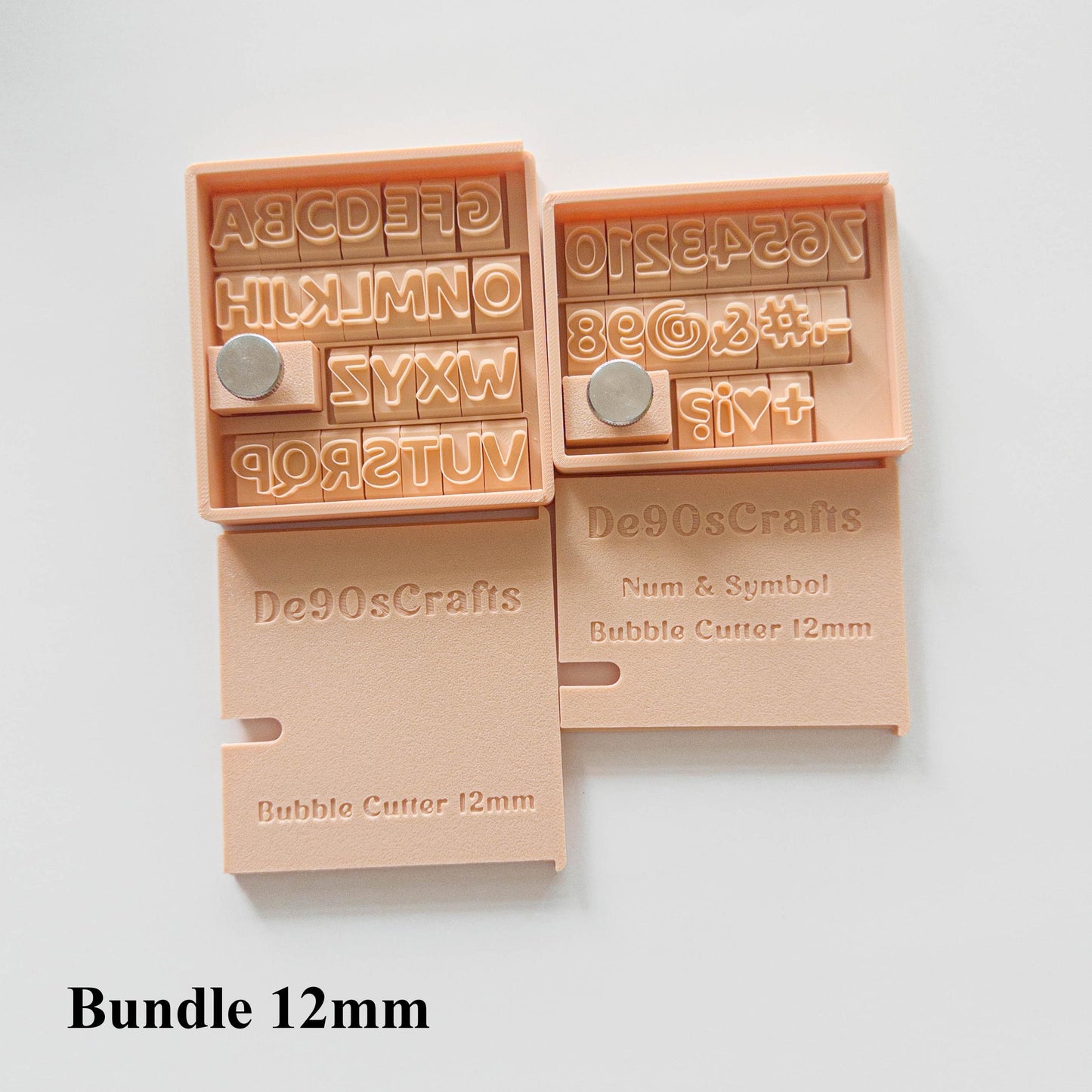 Mini Bubble Letter & Alphabet Stamp Set for Clay Cookies Fondant