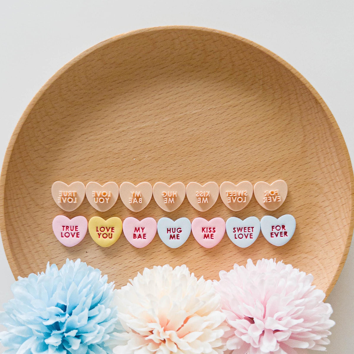 Heart Word Stamp Bundle | 28 Love Phrases 20mm | Polymer Clay Stamp Cutter