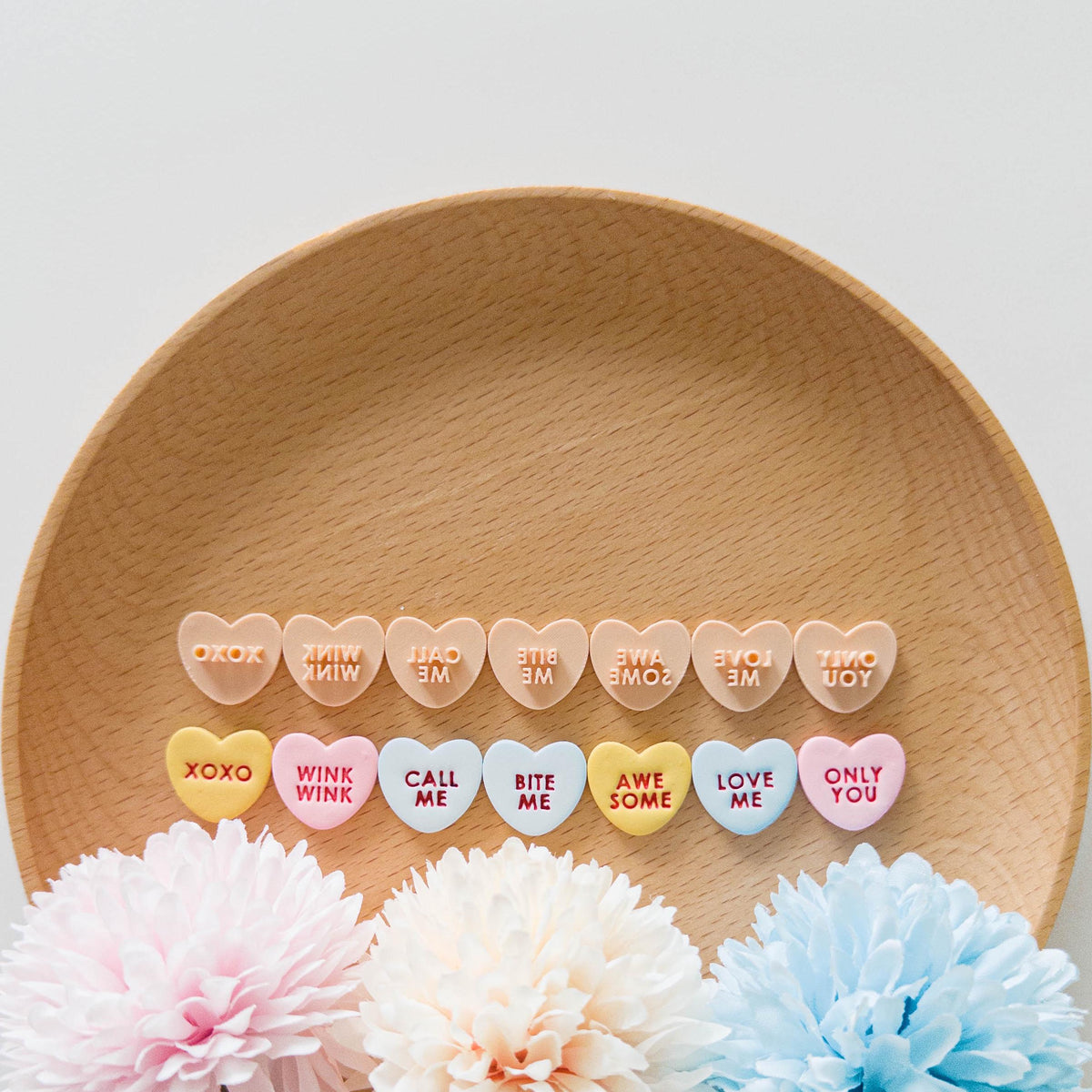 Heart Word Stamp Bundle | 28 Love Phrases 20mm | Polymer Clay Stamp Cutter