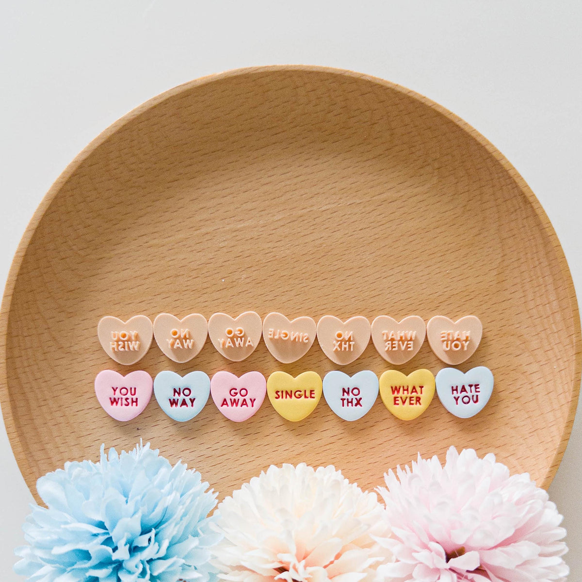 Heart Word Stamp Bundle | 28 Love Phrases 20mm | Polymer Clay Stamp Cutter