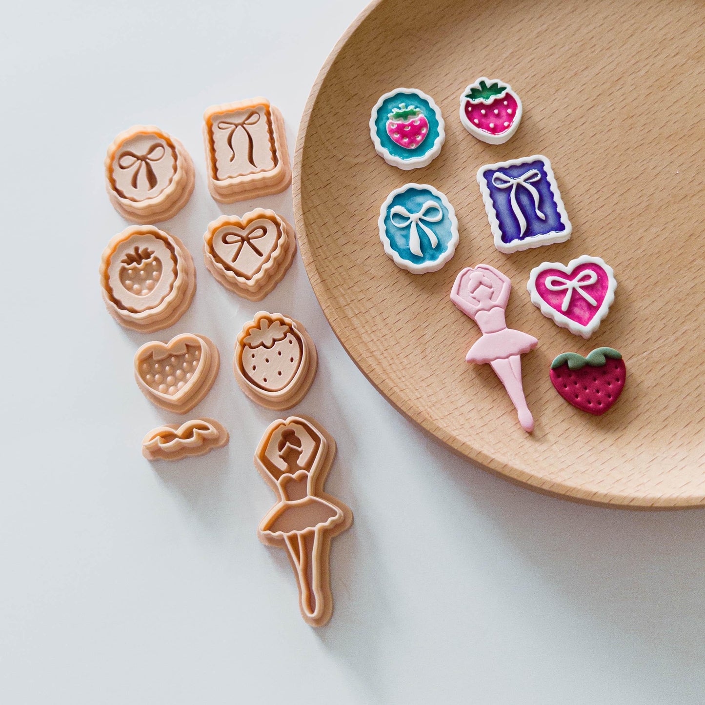 Ballet Girl Polymer Clay Cutter Set | Bow Strawberry Earring Making | Fondant Tool
