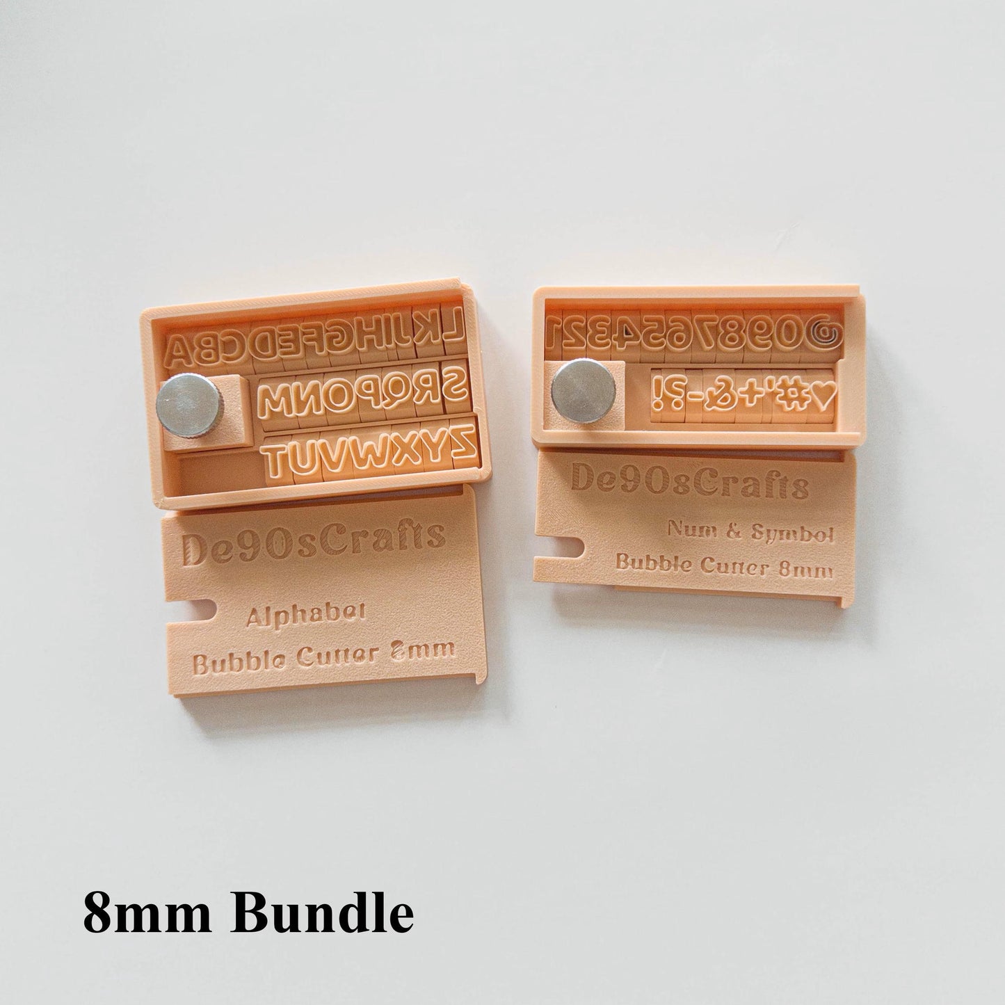 Mini Bubble Letter & Alphabet Stamp Set for Clay Cookies Fondant