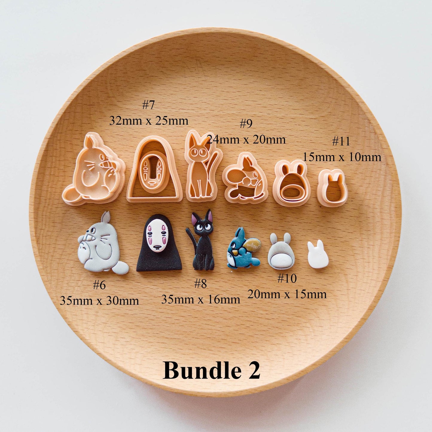 Kawaii Forest Spirit Clay Cutter Set for Polymer Clay Earrings | Totoro Spirited Away