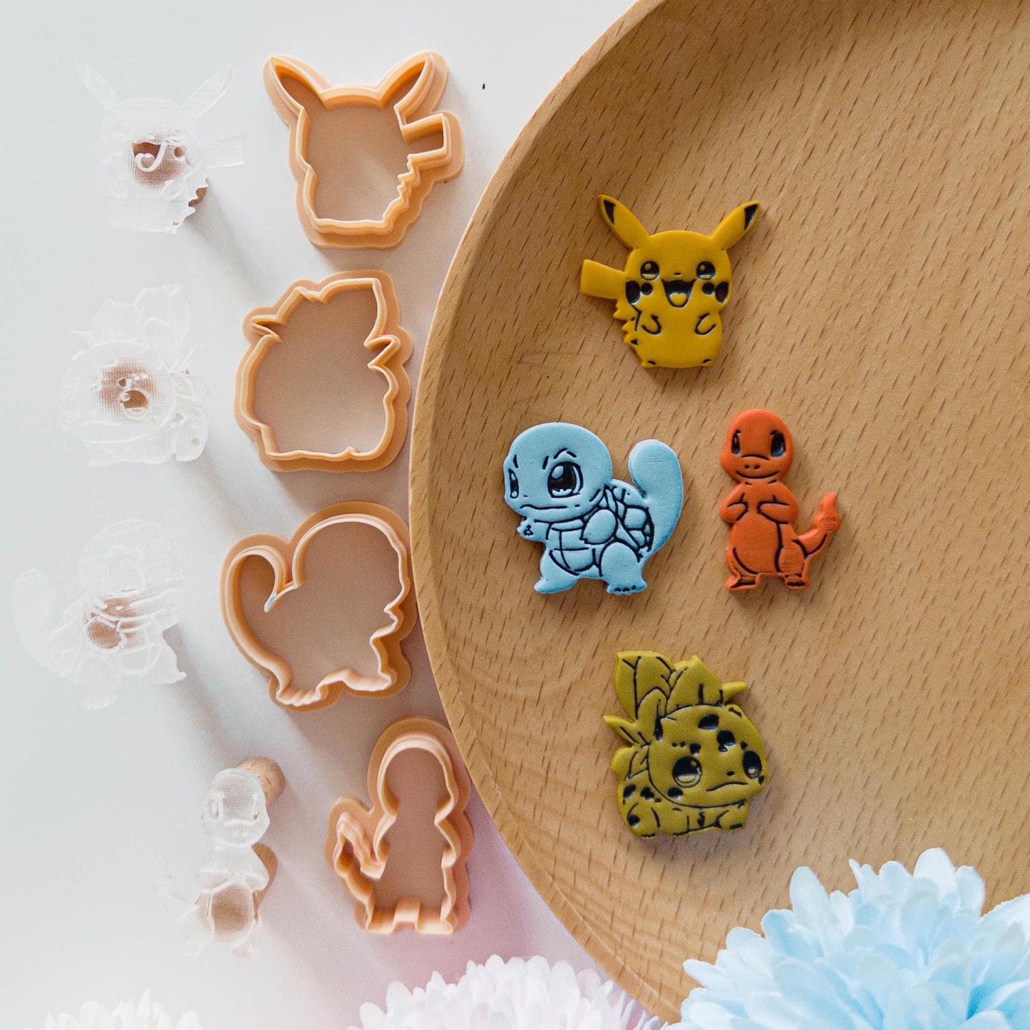 Character Mini Pokemon Stamp Cutter for Jewelry Making | Detailed Small Crafting Set Pikachu Squirtle Charmander Bulbasaur