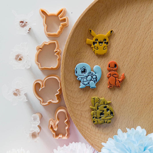 Character Mini Pokemon Stamp Cutter for Jewelry Making | Detailed Small Crafting Set Pikachu Squirtle Charmander Bulbasaur