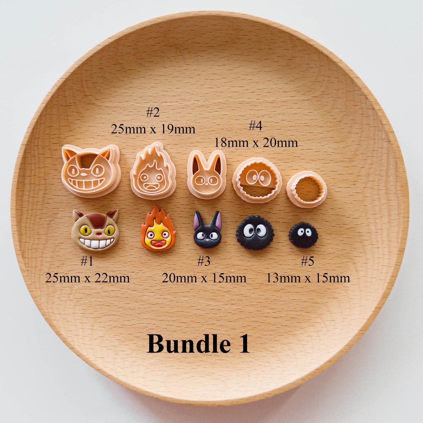 Kawaii Forest Spirit Clay Cutter Set for Polymer Clay Earrings | Totoro Spirited Away