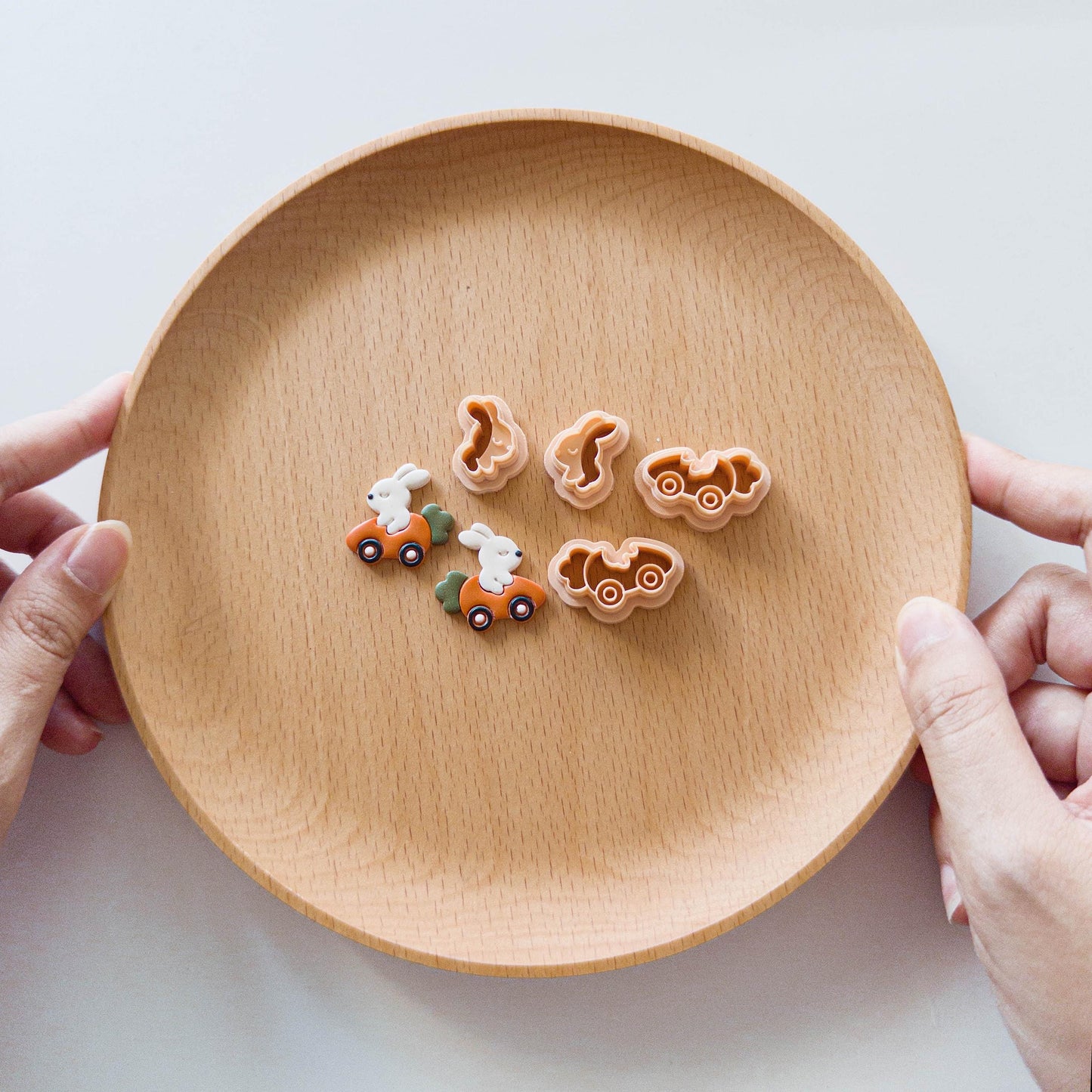 Bunny Clay Cutters | Egg, Basket, Carrot Embossers for Earrings