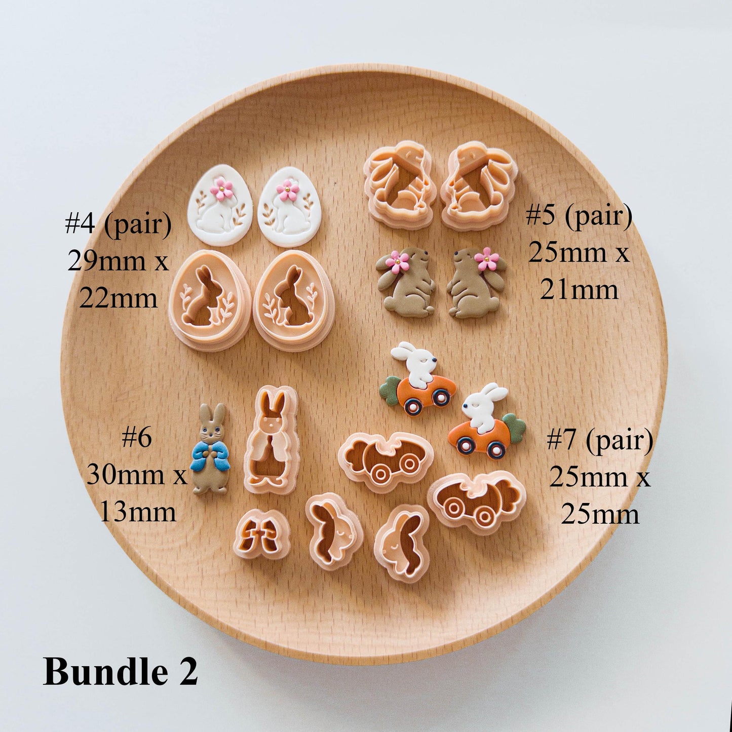 Bunny Clay Cutters | Egg, Basket, Carrot Embossers for Earrings