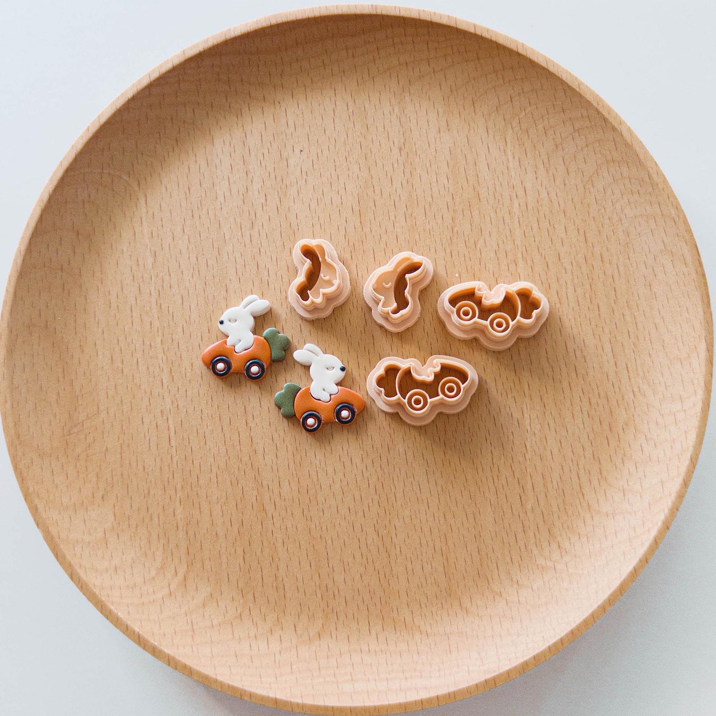 Bunny Clay Cutters | Egg, Basket, Carrot Embossers for Earrings