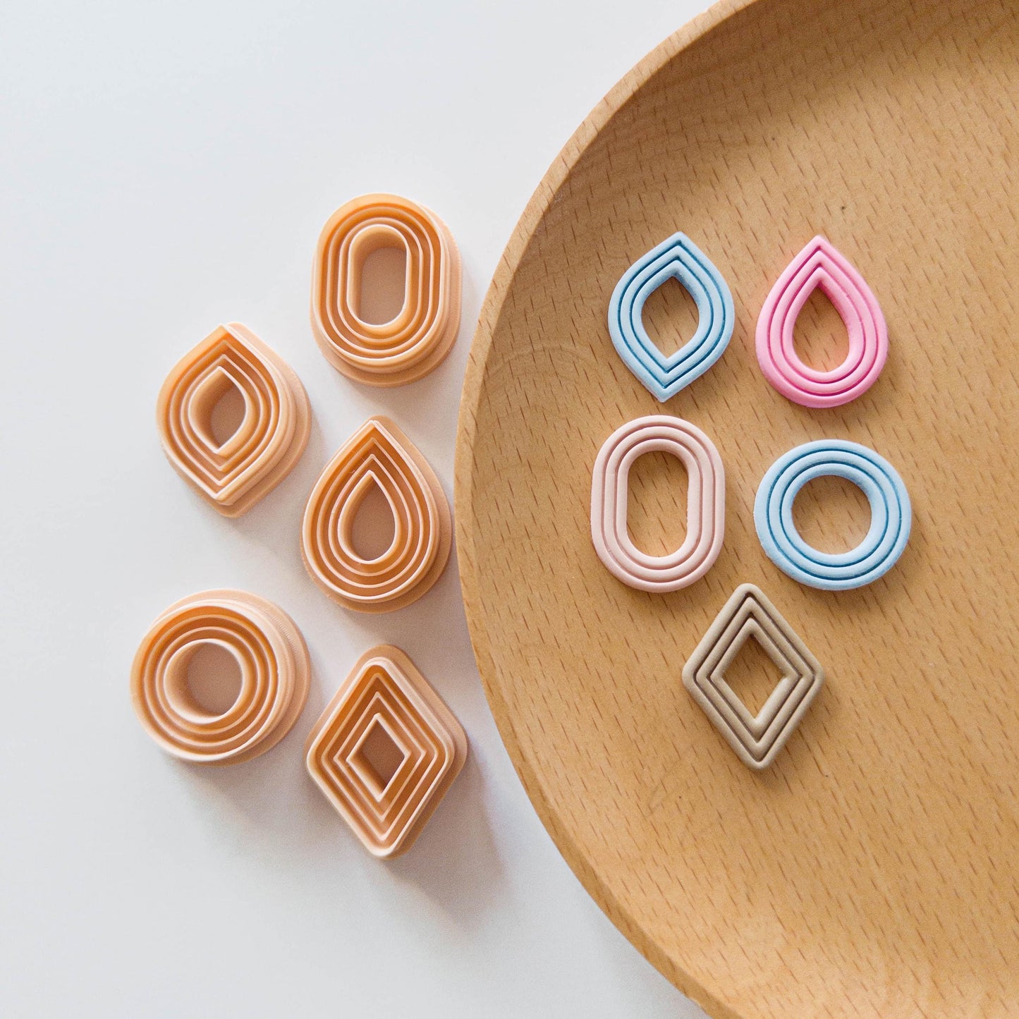 Polymer Clay Earring Cutters, Mini Geometric Shapes Set (5pcs), 25–30mm