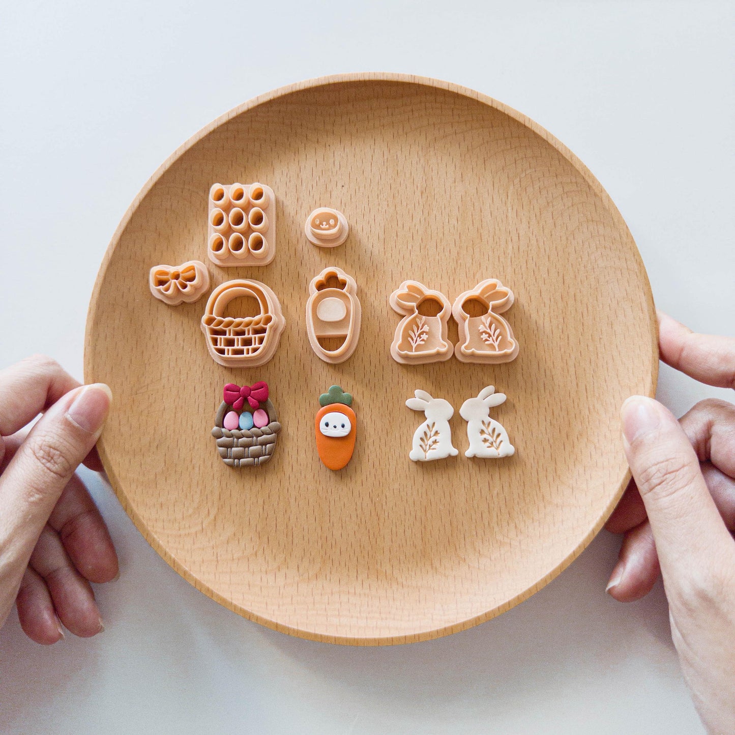 Bunny Clay Cutters | Egg, Basket, Carrot Embossers for Earrings