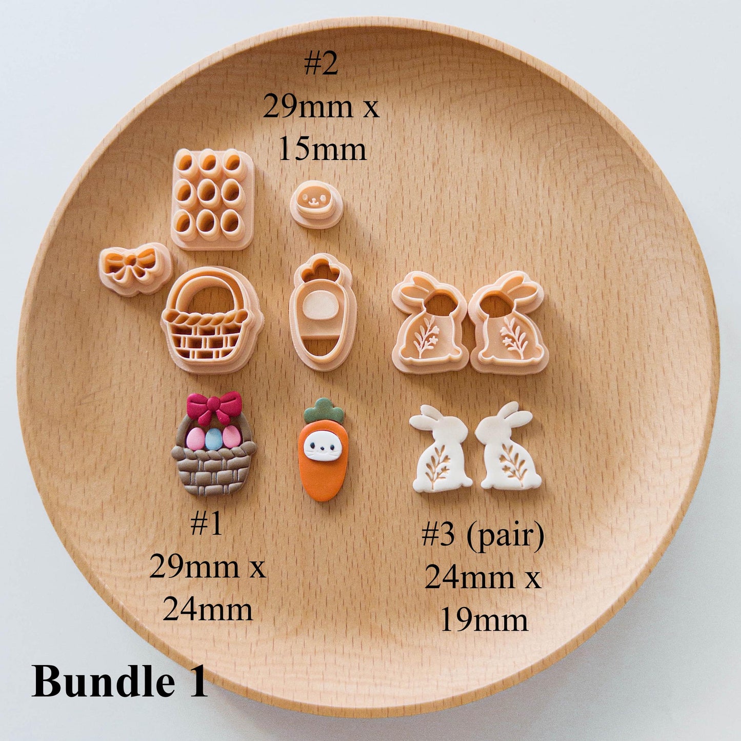 Bunny Clay Cutters | Egg, Basket, Carrot Embossers for Earrings