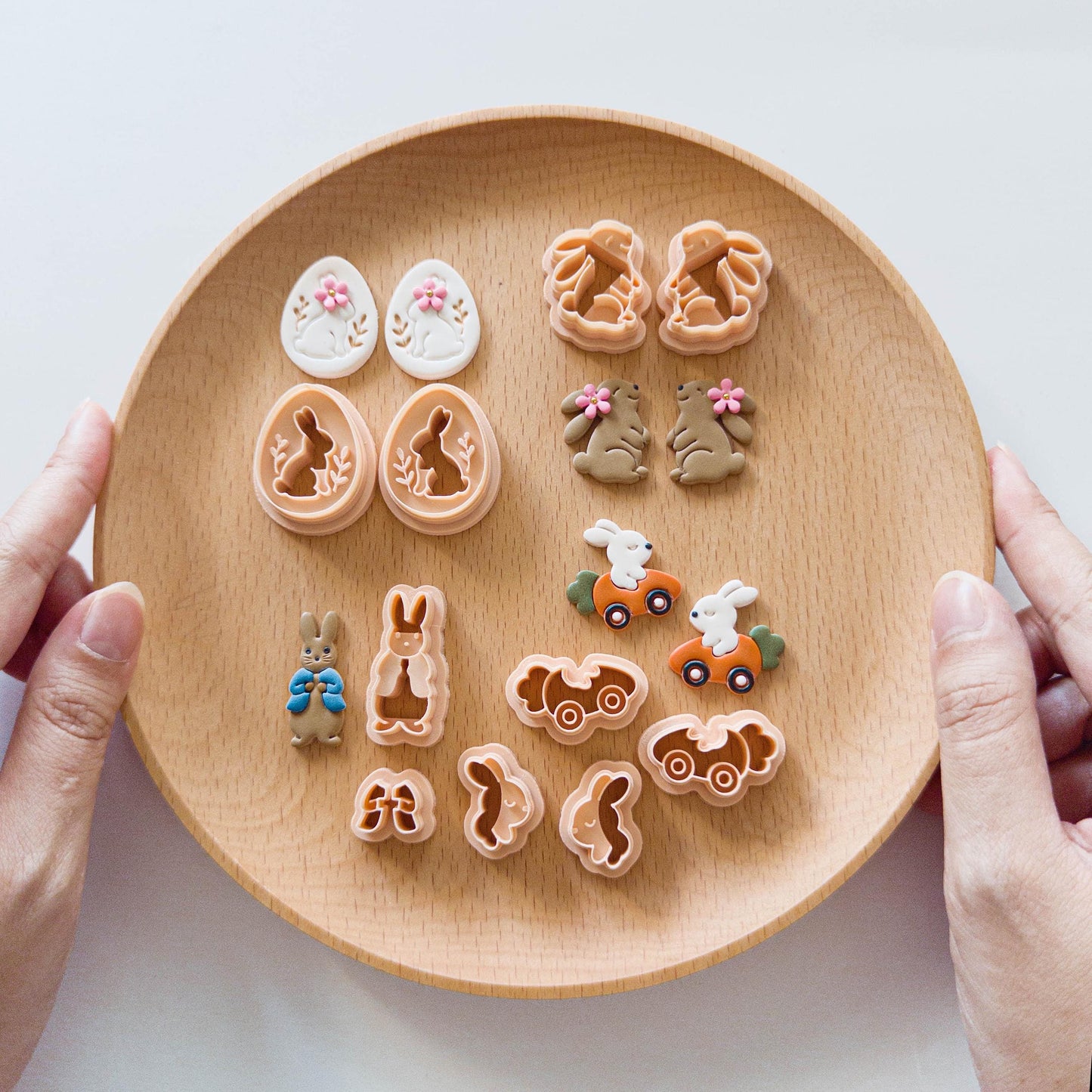 Bunny Clay Cutters | Egg, Basket, Carrot Embossers for Earrings
