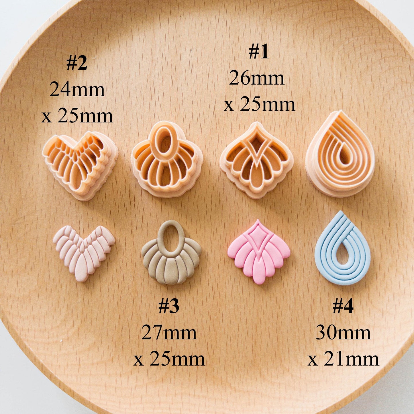 Mini Boho Earring Cutter Set for Polymer Clay Teardrop & Fan Shapes