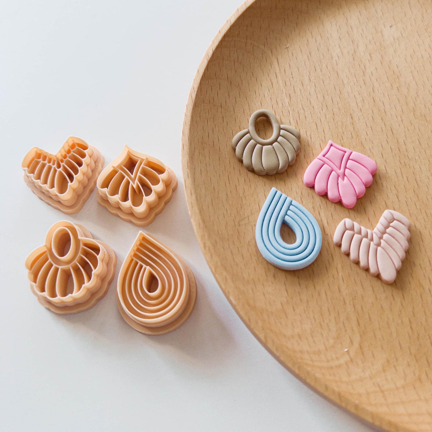 Mini Boho Earring Cutter Set for Polymer Clay Teardrop & Fan Shapes