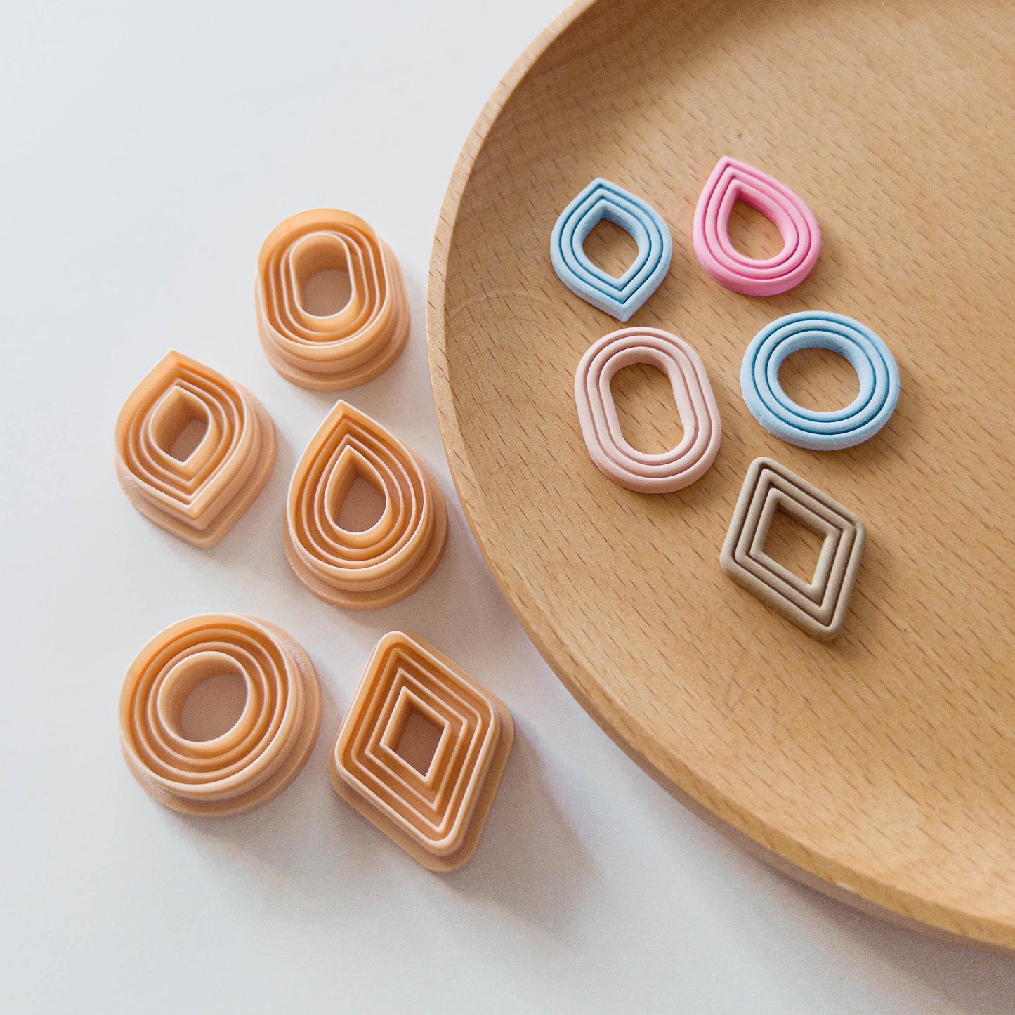 Polymer Clay Earring Cutters, Mini Geometric Shapes Set (5pcs), 25–30mm