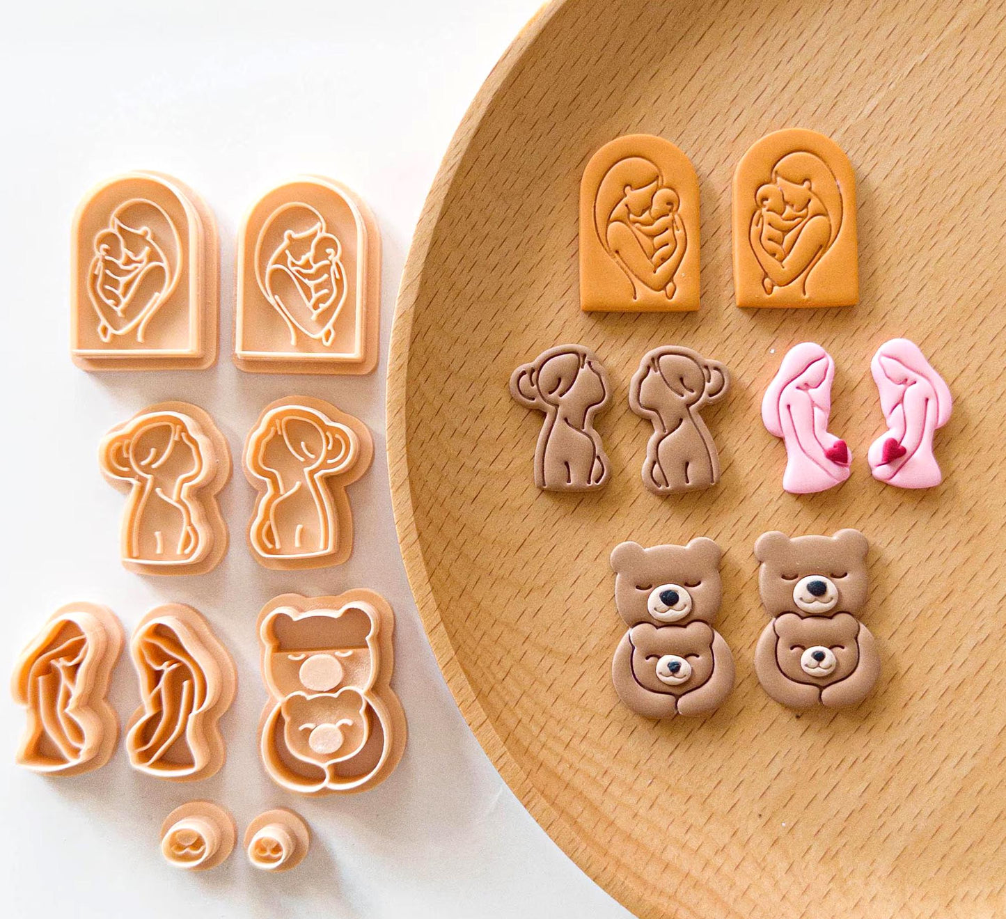 Motherhood, Teddy Bear, Koala Earring Clay Making