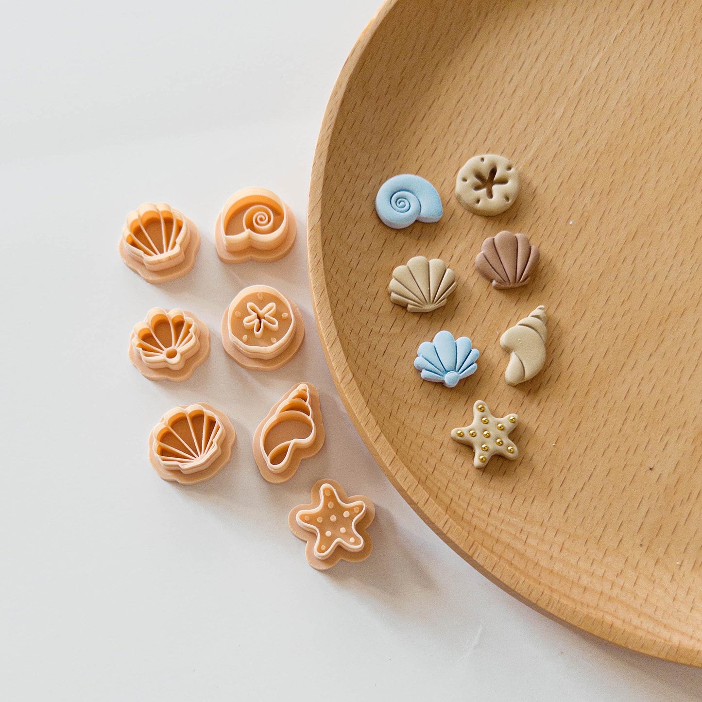 Mini Seashell Clay Cutter Set for Polymer Clay Beach Stud Earrings