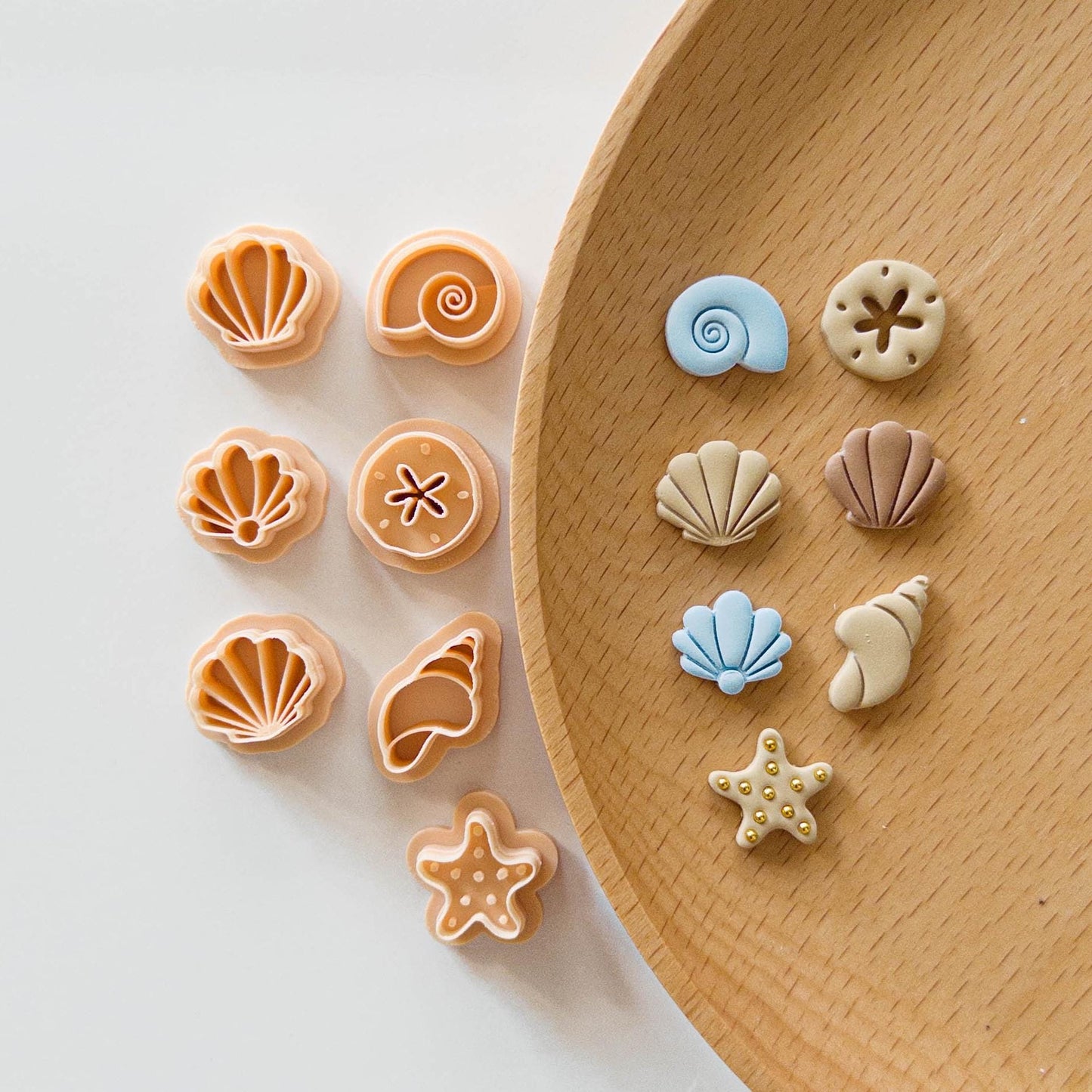 Mini Seashell Clay Cutter Set for Polymer Clay Beach Stud Earrings