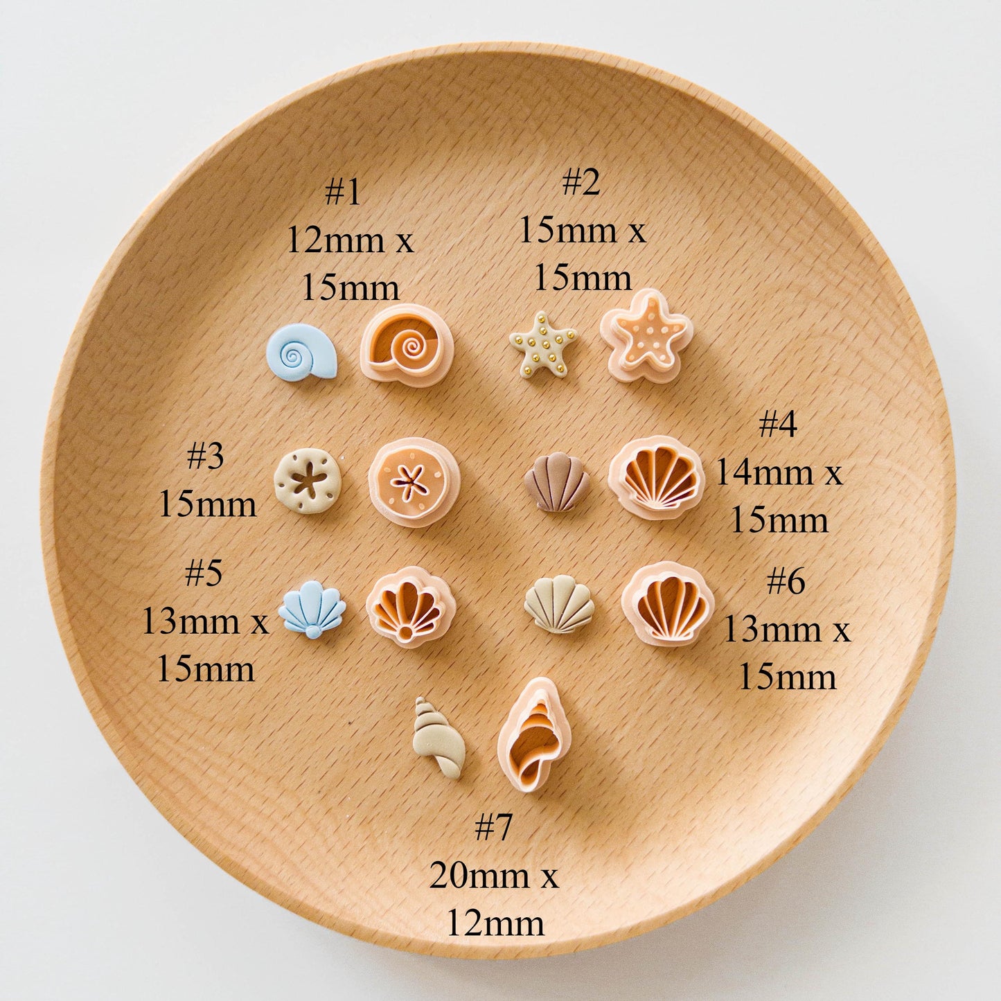 Mini Seashell Clay Cutter Set for Polymer Clay Beach Stud Earrings