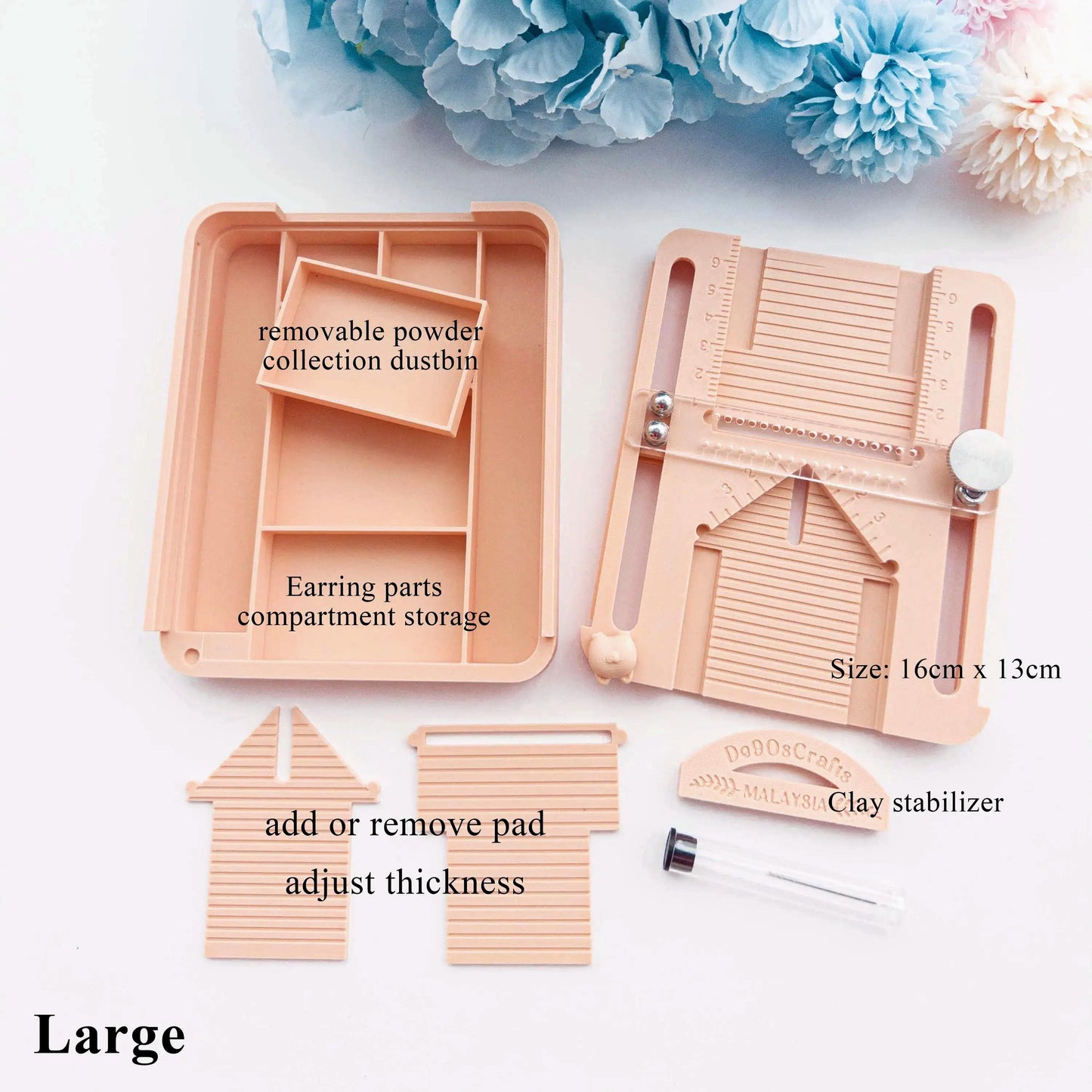 Polymer Clay Earring Drill Guide with Storage | Hole Punch Tool with Dustbin