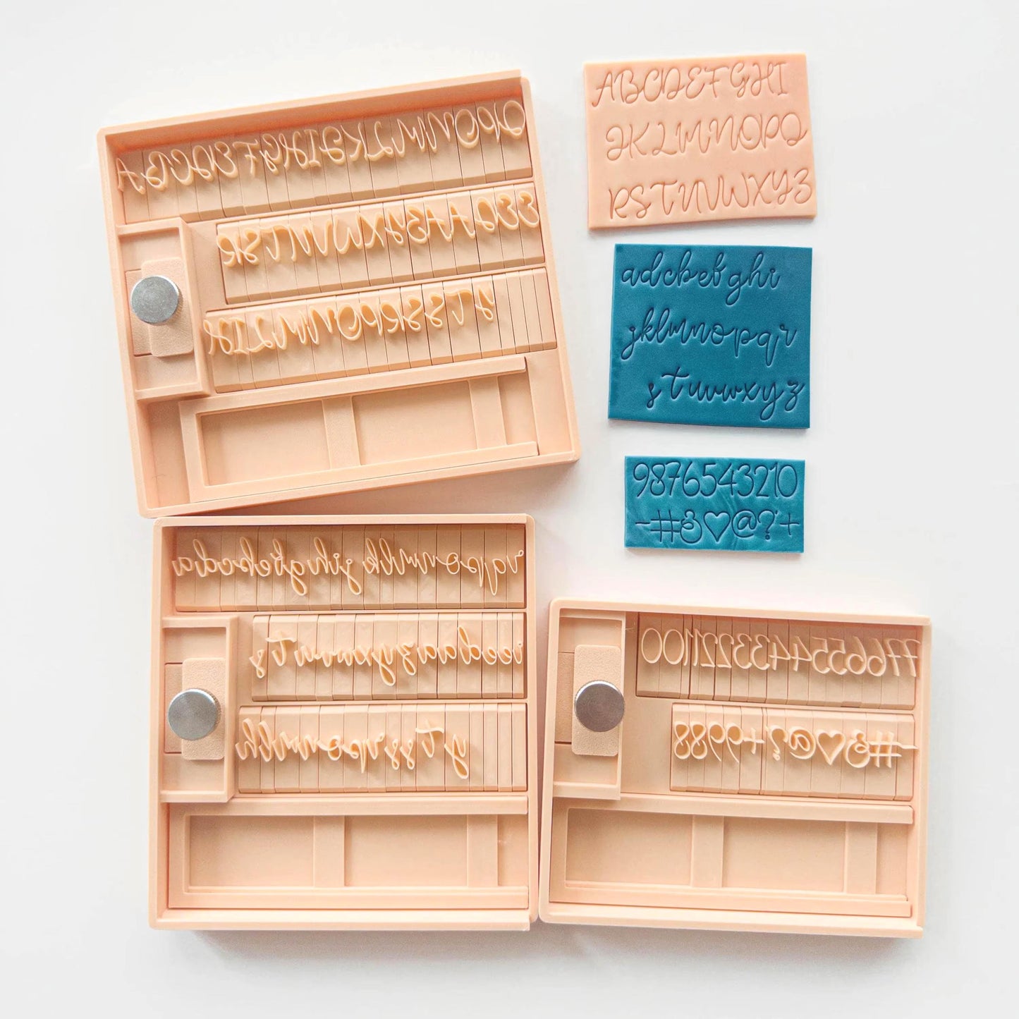 Script Alphabet Stamps | Cursive Letter | Handwritten Font | Polymer Clay and Fondant