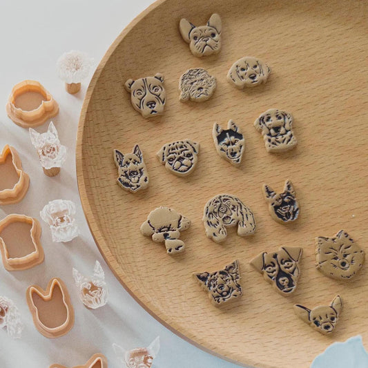 Dog Breed Clay Cutter Set for Polymer Clay Earrings, Pet Tags & Keychain