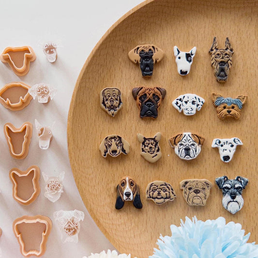 Dog Breed Clay Cutter Set for Polymer Clay Earrings, Pet Tags & Keychain | V2