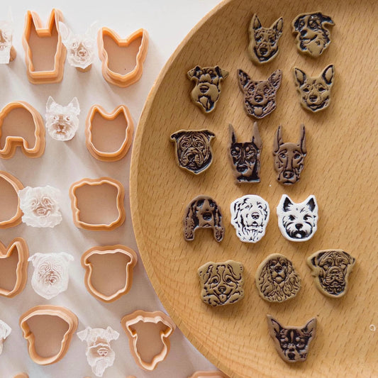 Dog Breed Polymer Clay Cutter Set for Earrings, Pet Tags & Keychains