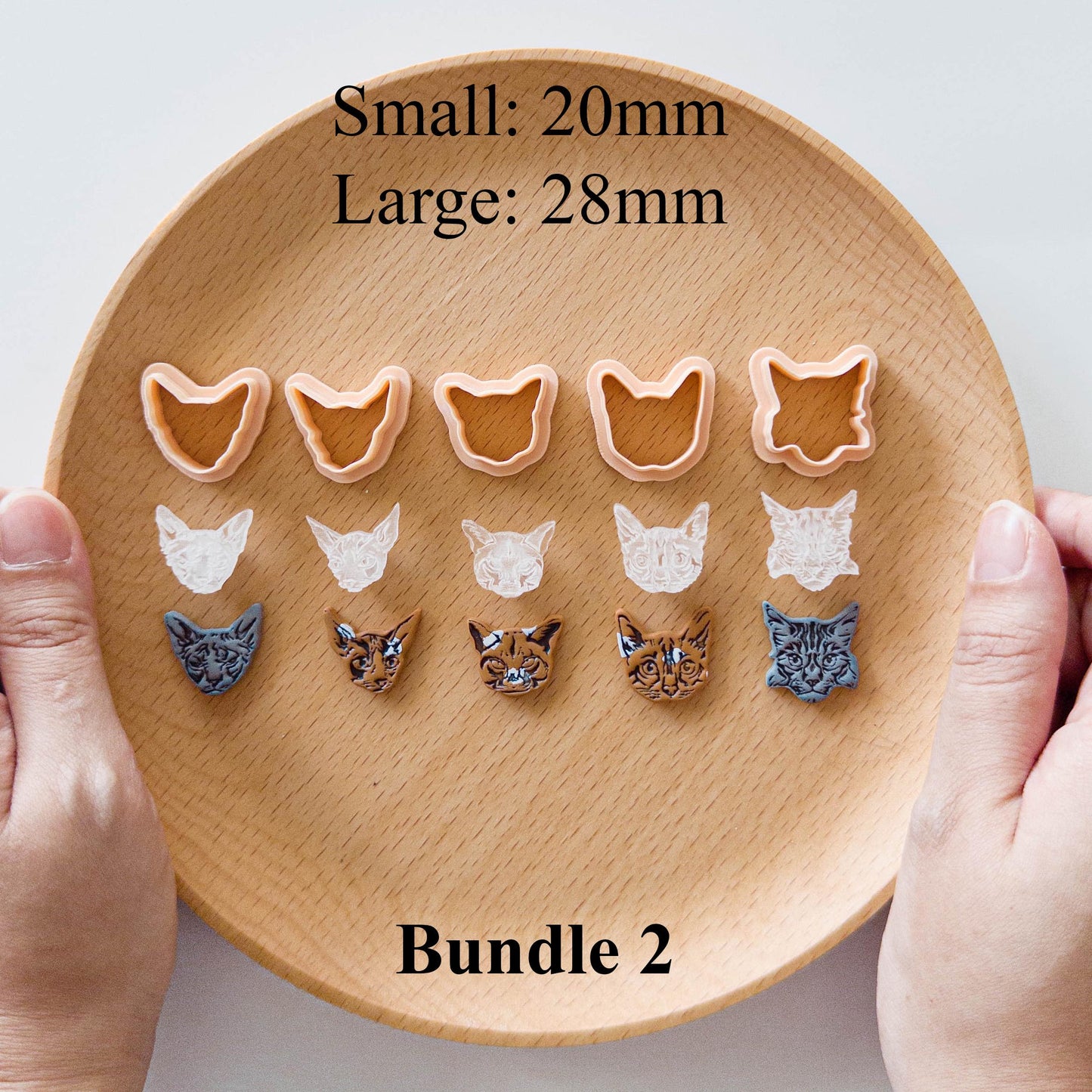 Cat Face Clay Cutter & Stamp Bundle for Polymer Clay Earrings