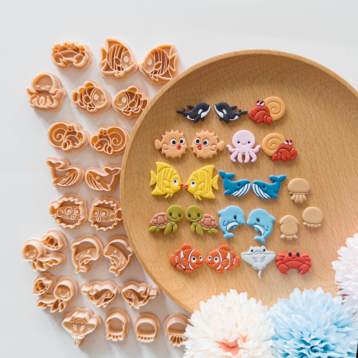 Sea Animal Clay Cutter & Stamp Bundle for Polymer Clay Earring