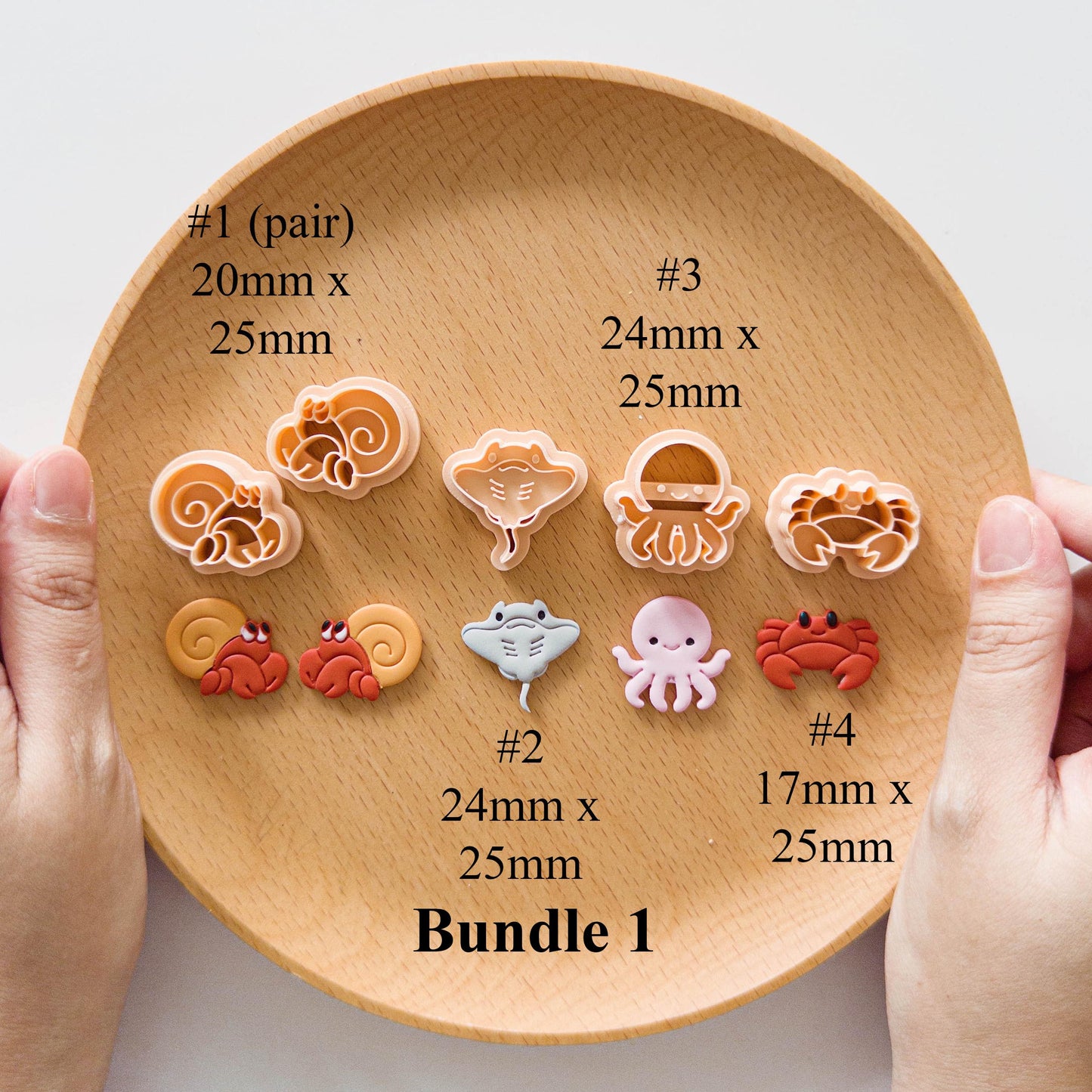 Sea Animal Clay Cutter & Stamp Bundle for Polymer Clay Earring