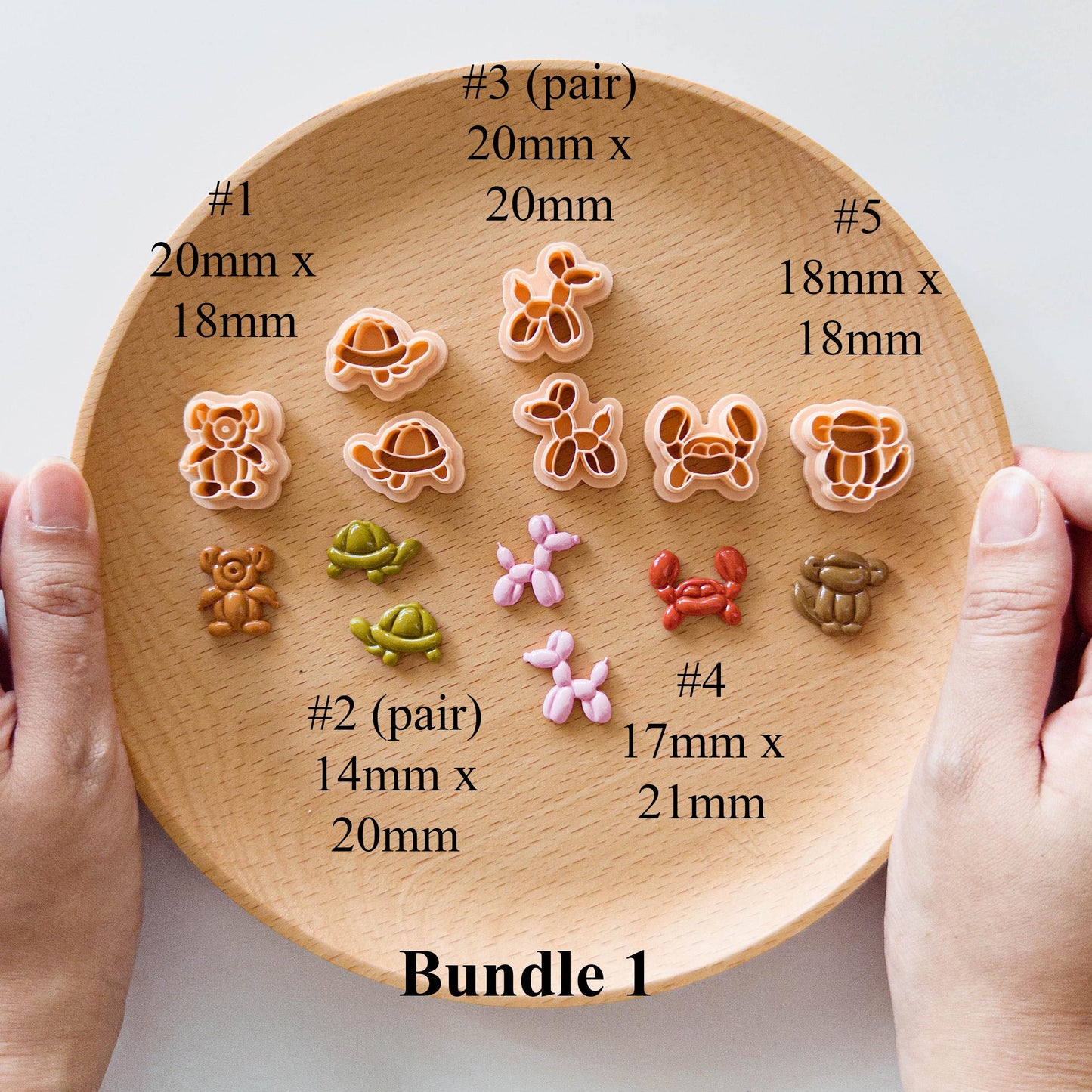 Balloon Animal Clay Cutter Set for Polymer Clay Earrings | Bear Turtle Dog Swan Butterfly Crab