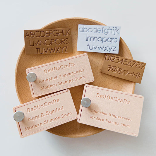 Modern Alphabet Clay Stamp Set for Polymer Clay Letters, Numbers & Symbols