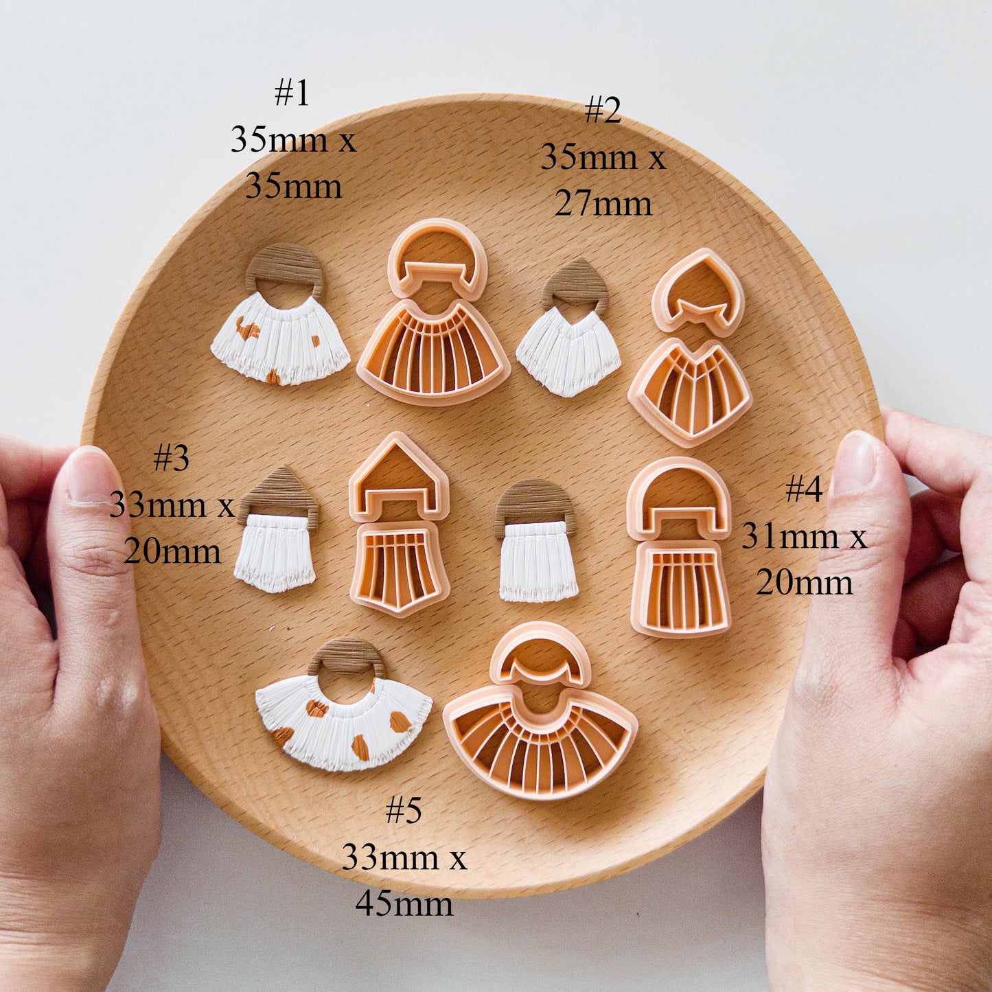 Summer Boho Tassel Clay Cutter Set for Polymer Clay Earrings | Fringe Arch Fan Shapes