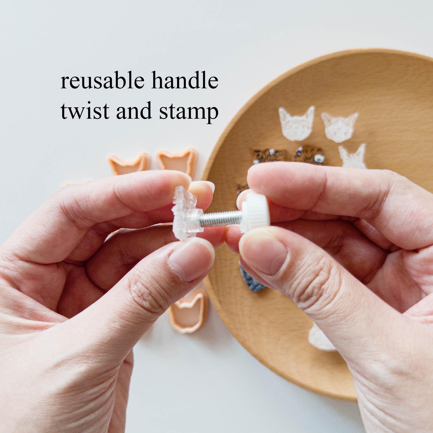 Cat Face Clay Cutter & Stamp Bundle for Polymer Clay Earrings