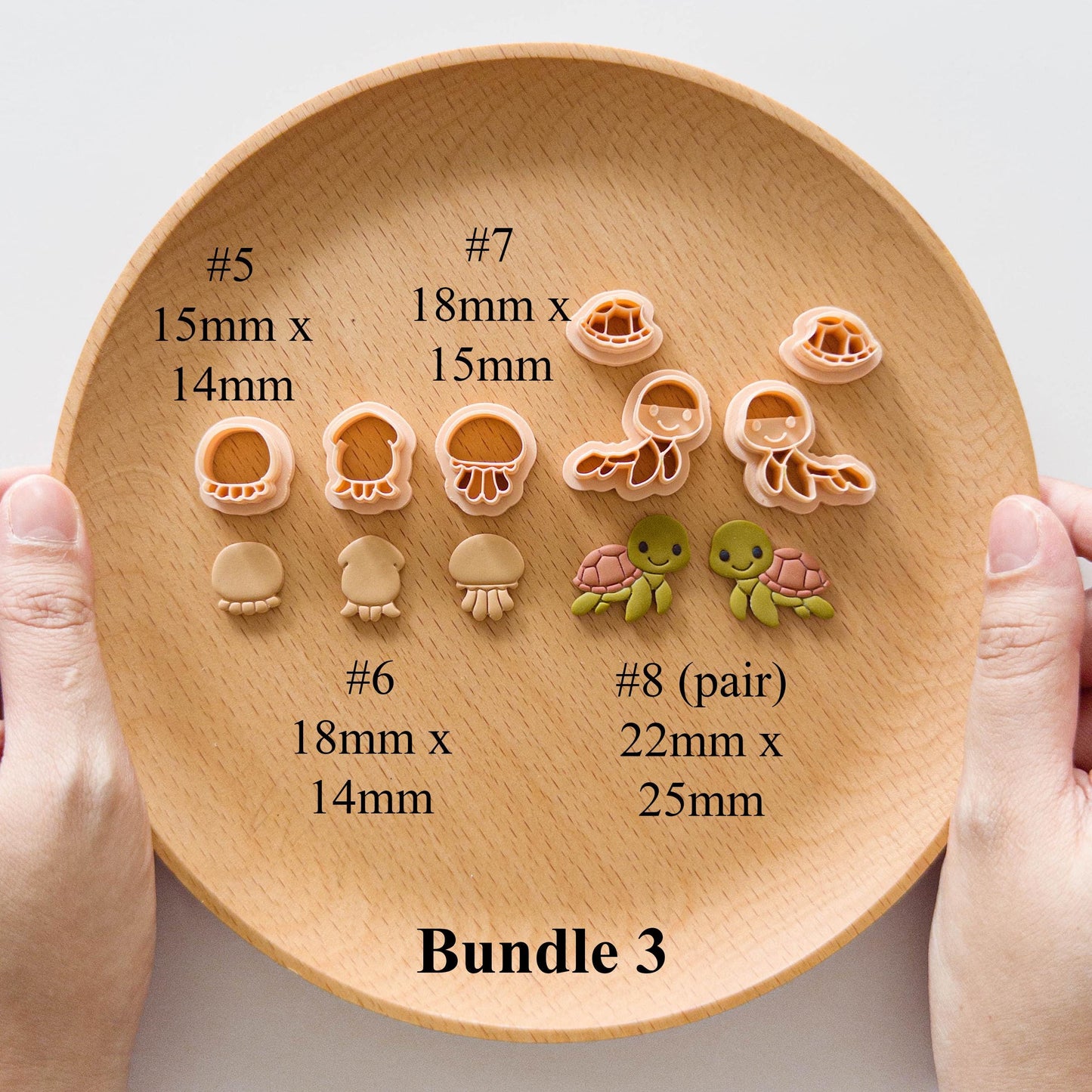 Sea Animal Clay Cutter & Stamp Bundle for Polymer Clay Earring