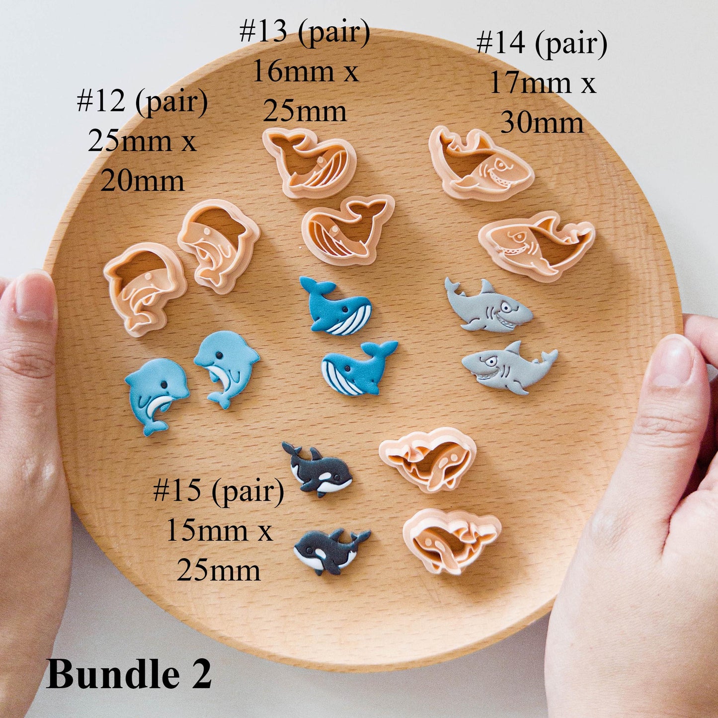Sea Animal Clay Cutter & Stamp Bundle for Polymer Clay Earring
