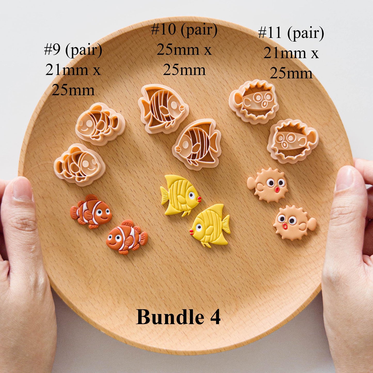 Sea Animal Clay Cutter & Stamp Bundle for Polymer Clay Earring