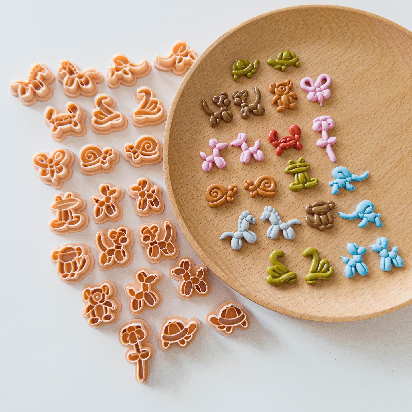 Balloon Animal Clay Cutter Set for Polymer Clay Earrings | Bear Turtle Dog Swan Butterfly Crab