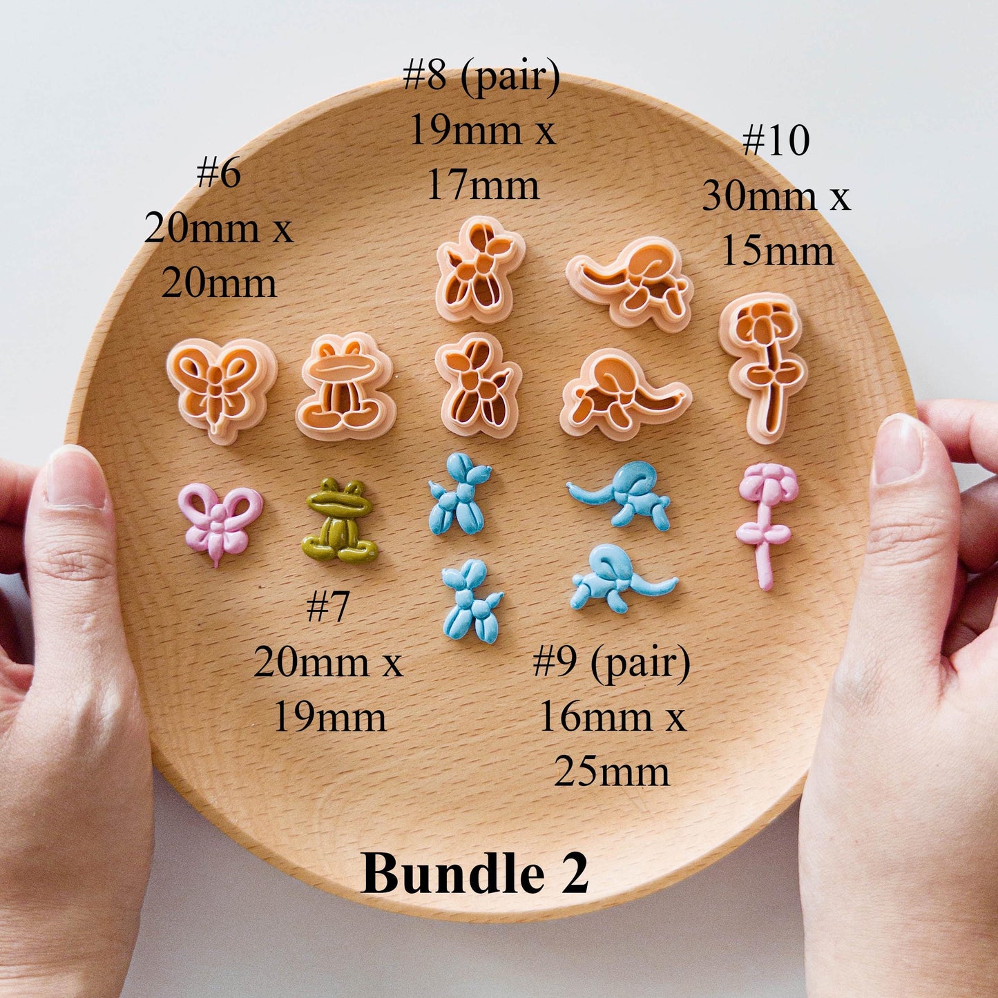 Balloon Animal Clay Cutter Set for Polymer Clay Earrings | Bear Turtle Dog Swan Butterfly Crab