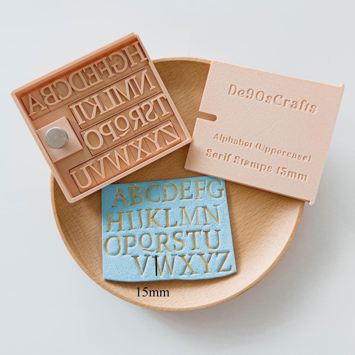 Serif Alphabet Clay Stamp Set for Polymer Clay, Fondant Letters